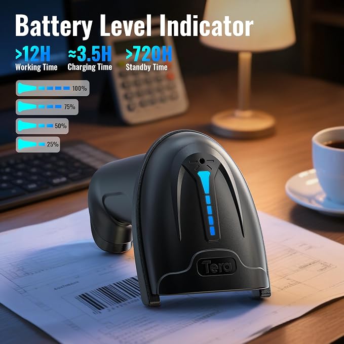 Tera Barcode Scanner with Battery Indicator: 2D Wireless, 2.4G Wireless - Image 2