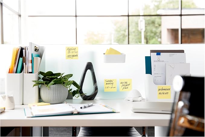 Post-it 100% Recycled Paper Super Sticky Notes, Canary Yellow, 3 in. x 3 in. - Image 10