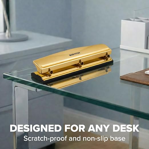 Bostitch 3 Hole Paper Punch, 15 Sheet Capacity, Metal Office Hole Puncher - Image 6