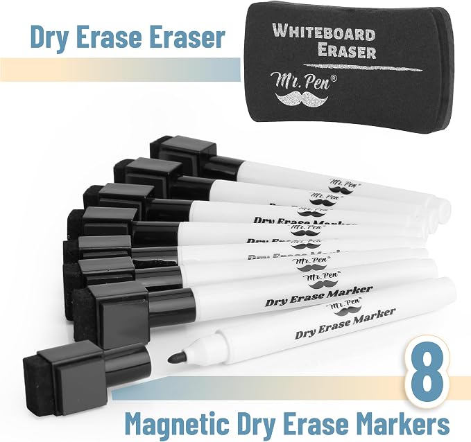 Mr. Pen- Magnetic Dry Erase Markers, 8 Pack - Image 2