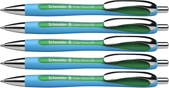 Schneider Slider Rave XB Ballpoint Pen, Refillable + Retractable, 1.4 mm by Schneider