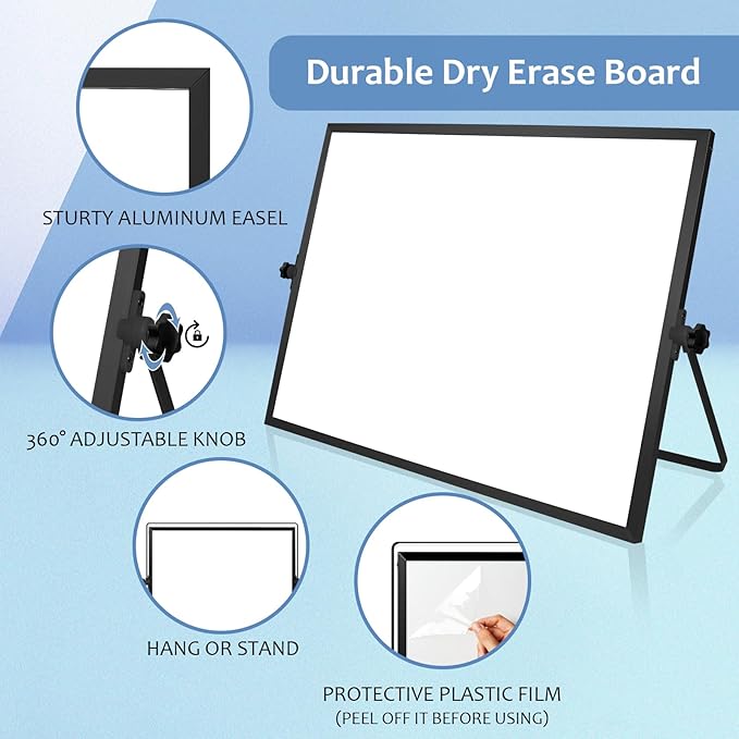 Dry Erase White Board, 16x12 Inches Double-Sided Desktop Whiteboard - Image 3