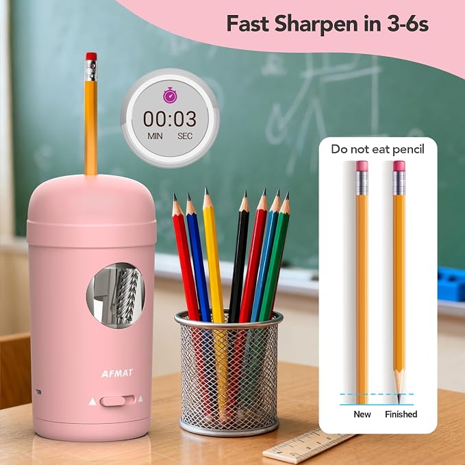 AFMAT Electric Pencil Sharpener, Fully Automatic Pencil Sharpener - Image 7