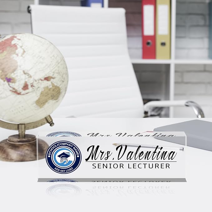 Name Plate for Desk, Custom Logo Desk Name Plate Personalized, Custom Acrylic - Image 3