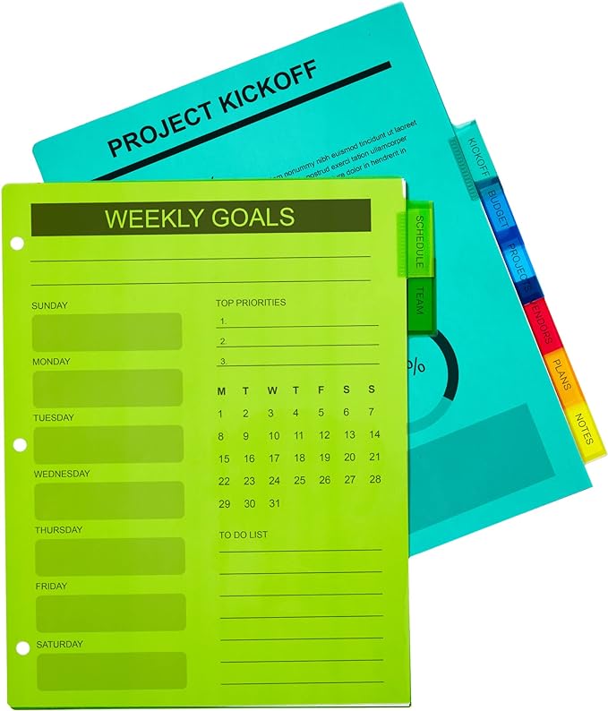 Avery Dividers for 3 Ring Binders, 8-Tab Plastic Binder Dividers Insertable Big - Image 2