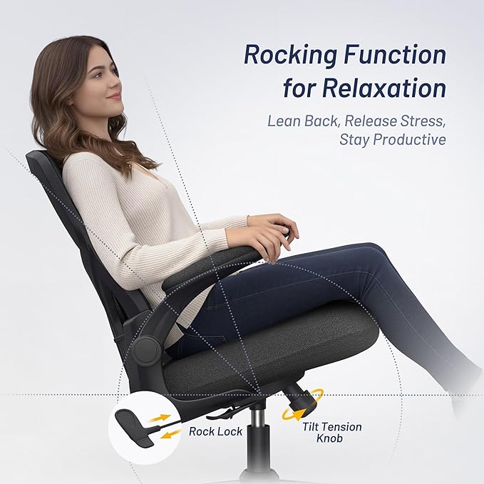 Office Desk Chair for Long Hours & Lower Back Pain Relief – 4“ Thick Molded - Image 6