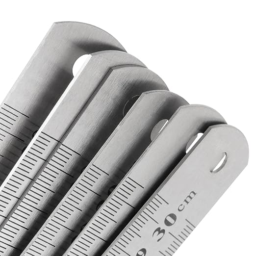 30 Pack 12 Inches Stainless Steel Rulers, Straight Edge Ruler, Precision Metal - Image 3