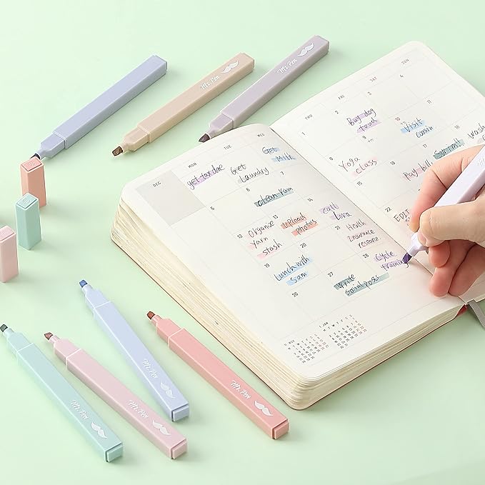 Mr. Pen- Aesthetic Highlighters, Chisel Tip, Morandi Colors, No Bleed Bible - Image 8