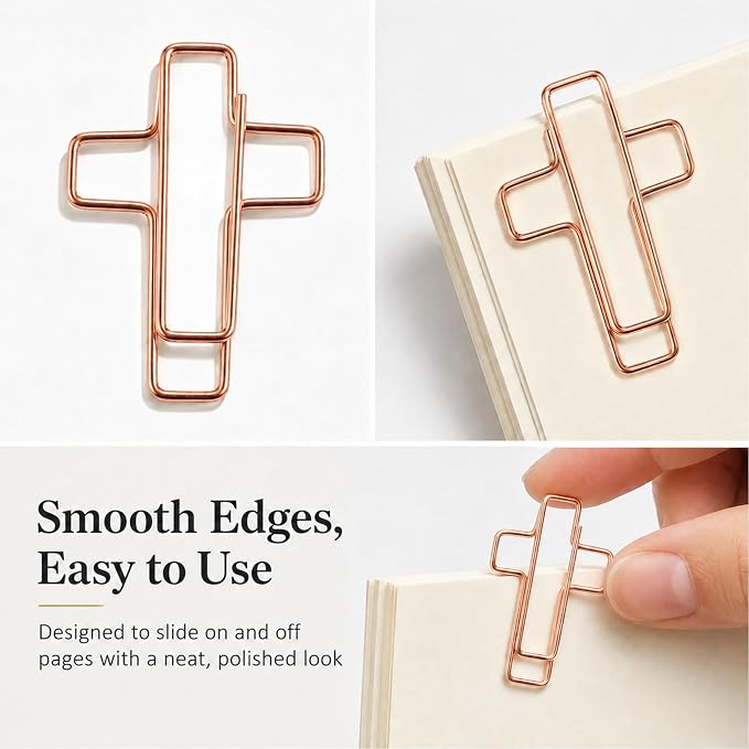 210 Pack Rose Cross Paper Clips, Decorative Paper Clips and Bookmarks - Image 9