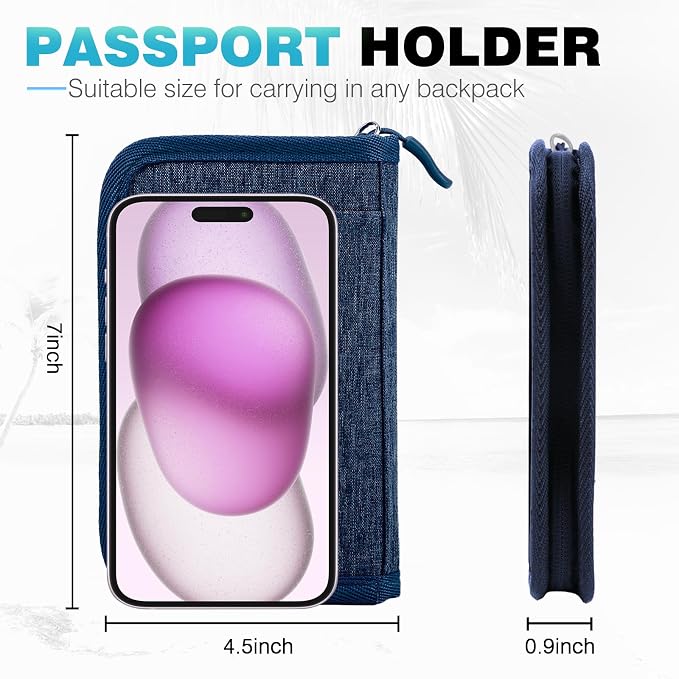Single Passport Holder for Travel, RFID Travel Document Organizer for Women - Image 2