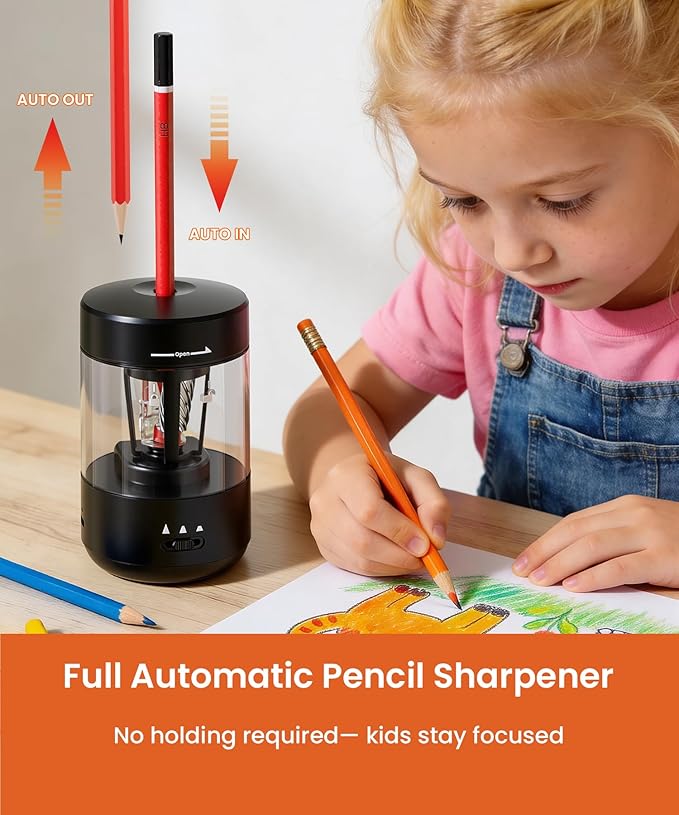 Electric Pencil Sharpener for Classroom, Fully Automatic Pencil Sharpener for - Image 2