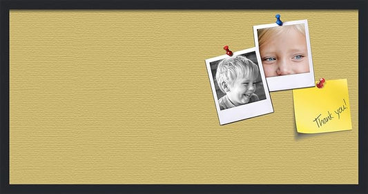 PinPix 36x18 Inch Cork Bulletin Board. This Decorative Framed Pin Board Comes with Honey Pastel Design and a Satin Black Frame. Ideal for Home Office Decor or Message Board (PinPix-1810)-DeskLoop Office
