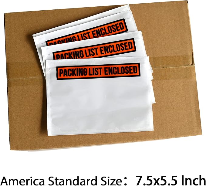1000 PCS 7.5"x 5.5" Clear Self-Adhesive Packing List Envelopes - Image 2