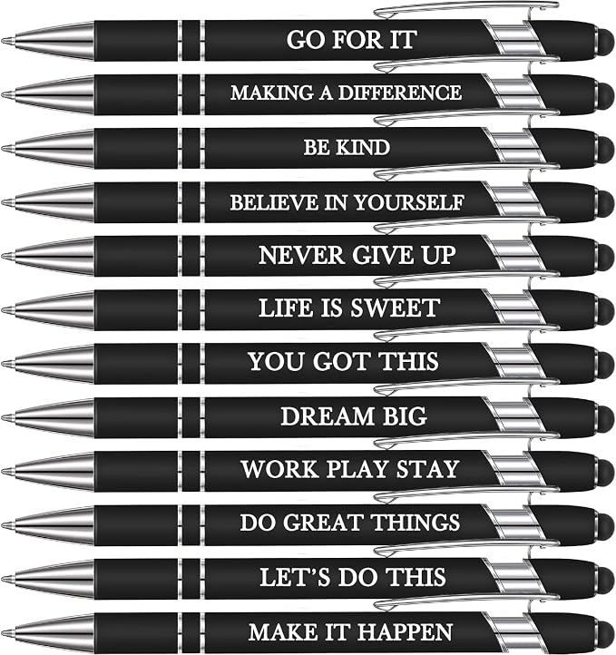 Zonon 12 Pcs Inspirational Pens Bulk Funny Ballpoint Pen by Zonon