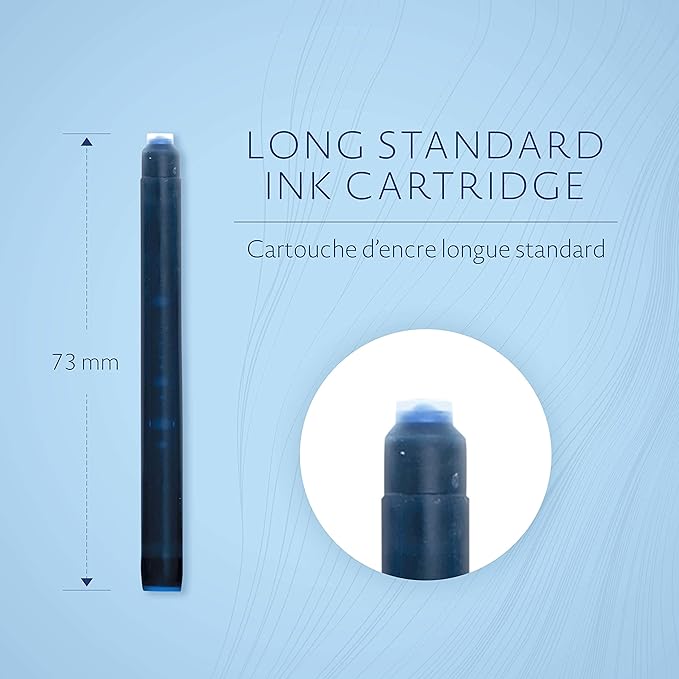 Waterman Fountain Pen Ink Cartridges, Mysterious Blue, Long Standard - Image 3