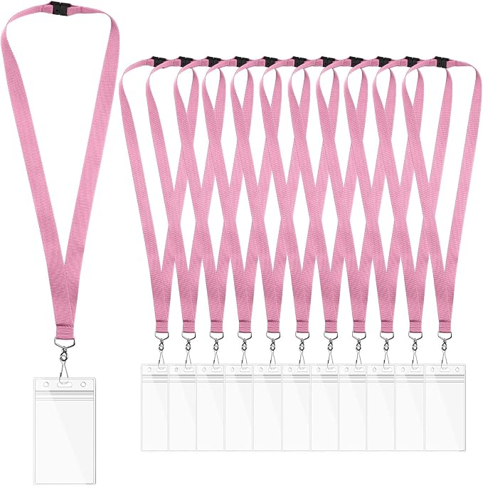 12-Pack Pink Breakaway Lanyards by WEZEBEL