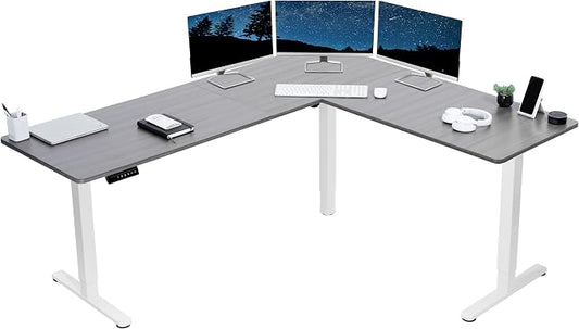 VIVO Electric Corner 75 x 63 inch L-Shaped Standing Desk, Memory Height by VIVO