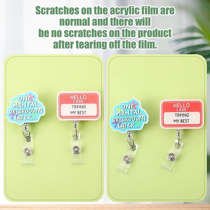 Feifeiya 24 Pcs Funny Badge Reel Nurse Cute Retractable Name ID Clip Badge - Image 7