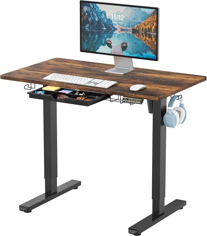 SHW 40-Inch Electric Height Adjustable Standing Desk by SHW