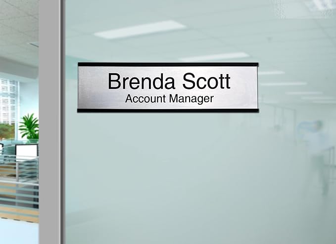 2" x 8" Personalized Aluminum Name Plates, Custom Office Desk or Wall Name - Image 2