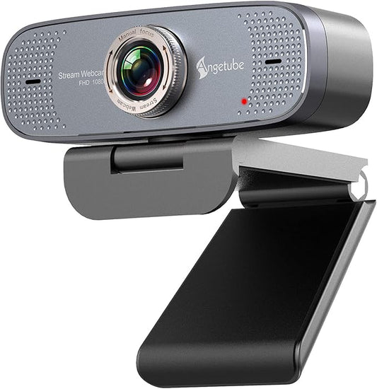 Angetube 1080P Web Camera for Computer HD Webcam with Microphone - USB PC Camera with 90-Degree Wide Angle, Plug and Play for Zoom | Skype | Teams | Streaming | Video Calling