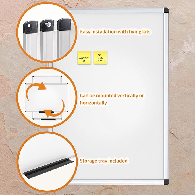 VIZ-PRO Dry Erase Board/Magnetic White Board, 48 X 32 Inches - Image 4