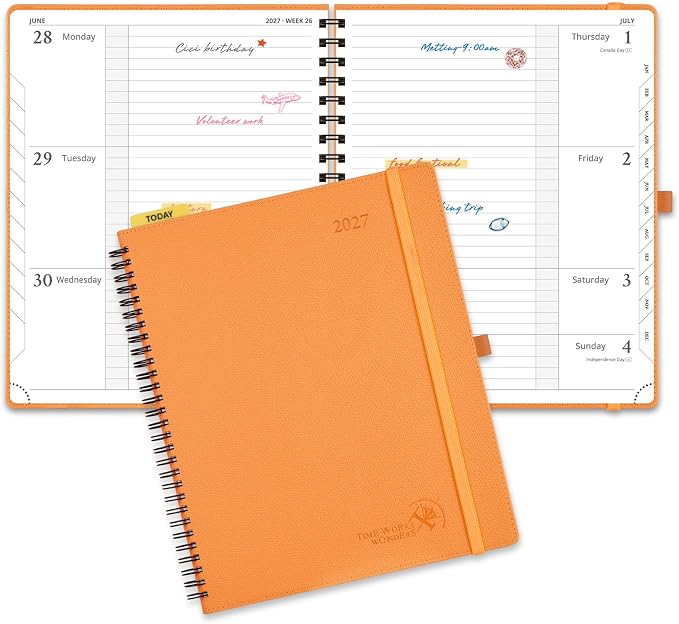 POPRUN 2027 Planner, 8.5" x 10.5" Weekly Calendar Book, Daily Appiontment Book by POPRUN