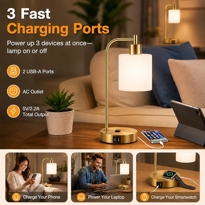 Set of 2 Industrial Touch Control Table Lamps - Image 5