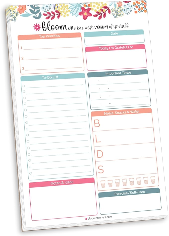 bloom daily planners Daily Planning System Tear Off to-Do Pad by bloomdailyplanners
