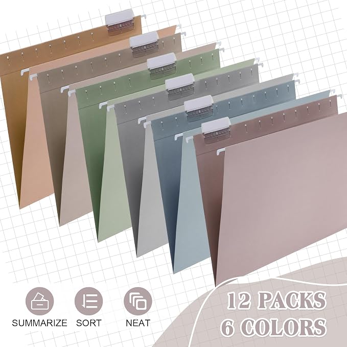 12 Pack Decorative Hanging File Folders, Letter Size - Image 4