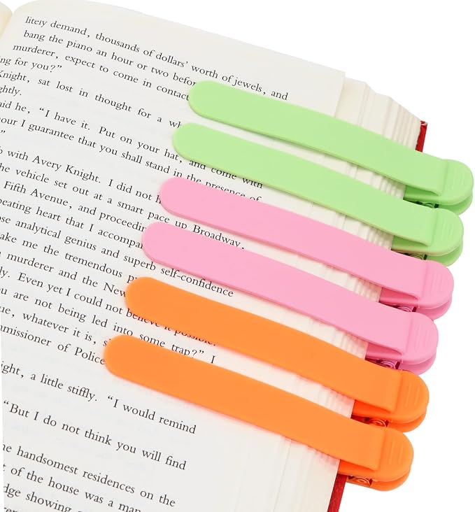 SMUK 6pcs Smart Bookmark, Silicone Automatic Book Marks by SMUK