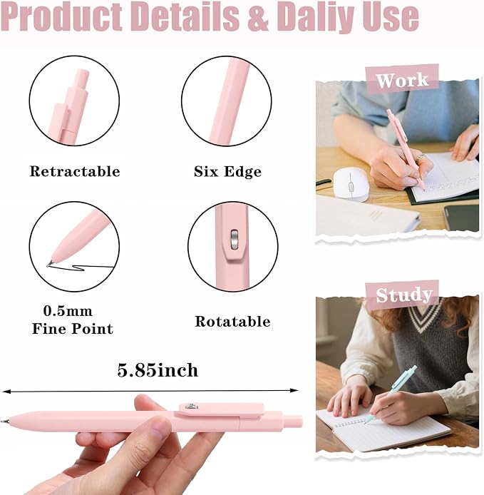 Vitoler Cute Gel Pens, 8 Pack 0.5mm Fine Point Pens - Image 4