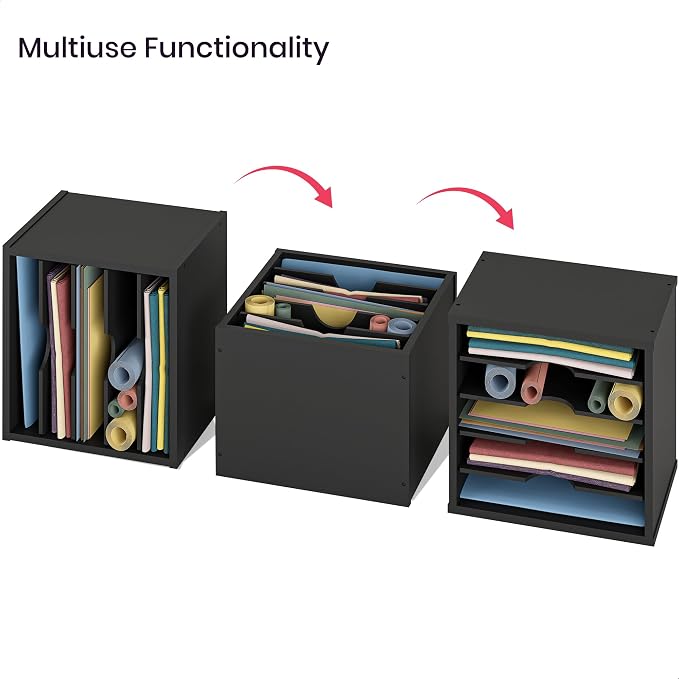 Ballucci 5-Tier File Organizer for Desk, Wooden Mail Sorter, Office Desk - Image 4