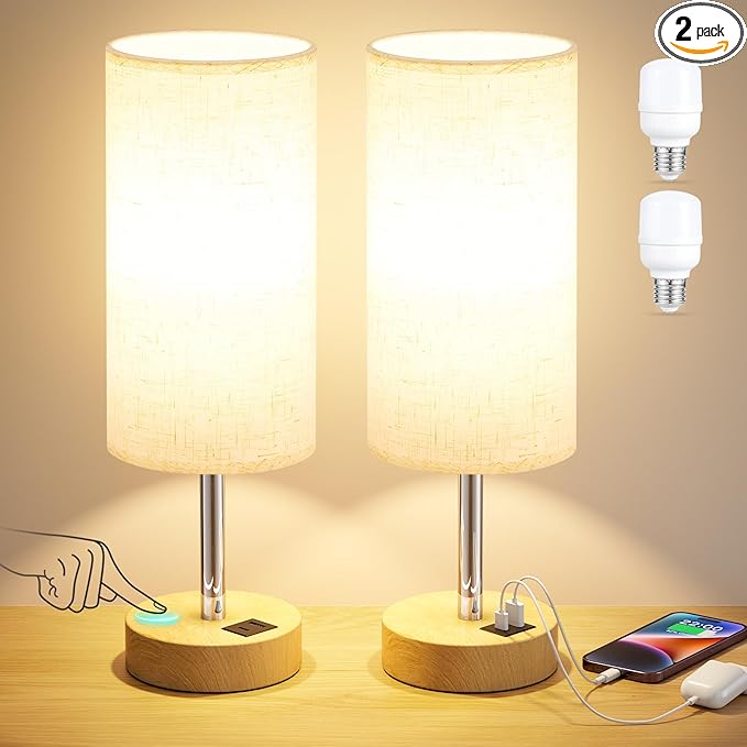 Touch Bedside Lamps Set of 2 by DicooolDirect