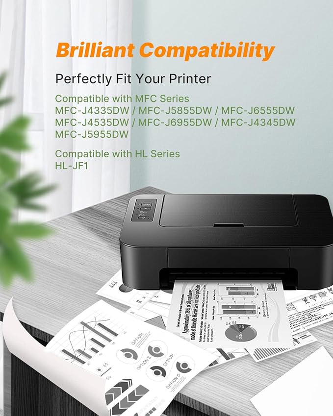 LC406 Ink Cartridges for Brother Printer Black Compatible for Brother LC406XL LC 406 XL 406 XL High Yield Ink Cartridges for Brother MFC-J4535DW MFC-J4335DW MFC-J5855DW MFC-J6555DW MFC-J6955DW, 2 Pack-DeskLoop Office