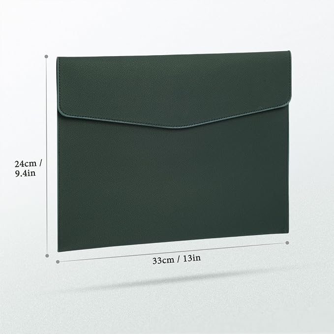FYY File Folder, PU Leather A4 Document Holder File Organizer Filing Envelope - Image 3
