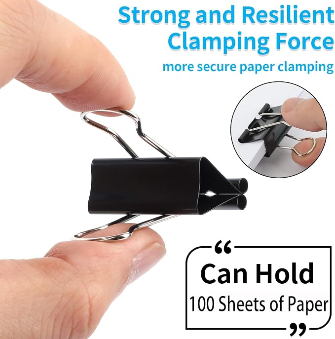 180 Pcs Large Binder Clips, 1.26 in/32mm Clips Office Supplies, Paper Clamps - Image 3