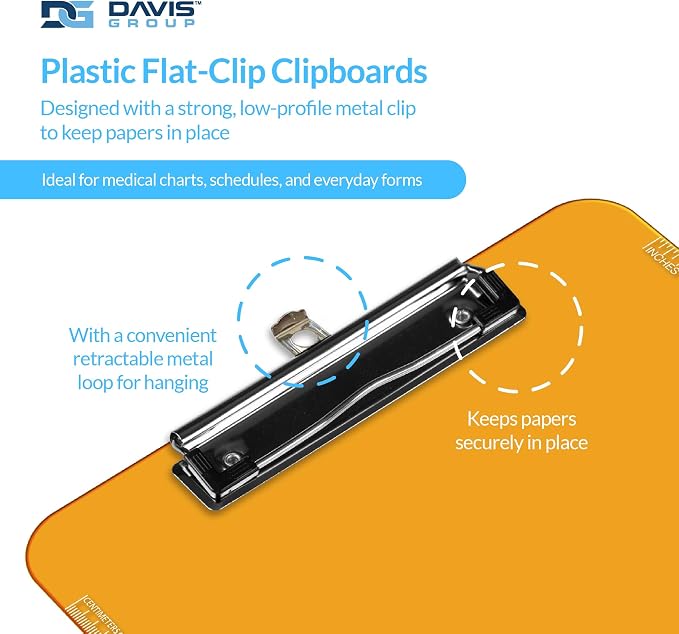 Pack of 6 Plastic Clipboards - Image 2