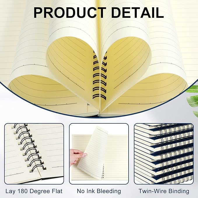 Yahenda 18 Pcs Spiral Notebook Bulk A5 Journal Lined 8.3'' x 5.5'' Writing Composition Paper Small Notepad Subject Notebook for Students Office Business Back to School Supplies (Deep Blue)-DeskLoop Office