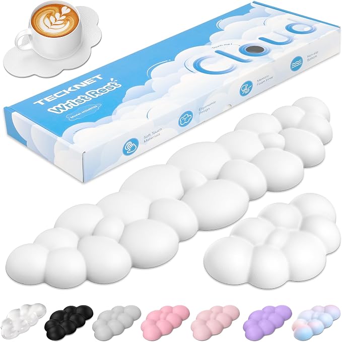 TECKNET Cloud Keyboard Wrist Rest Set, Cloud Wrist Rest by Tecknet