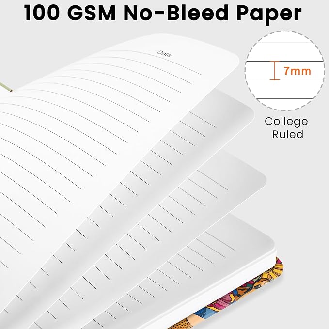 CICPAP Lined Spiral Journal Notebook, A5 College Ruled Notebook - Image 3