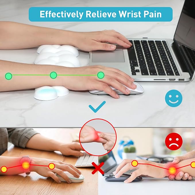 Cloud Wrist Rest Keyboard | Memory Foam, PU Leather, Ergonomically Designed - Image 4
