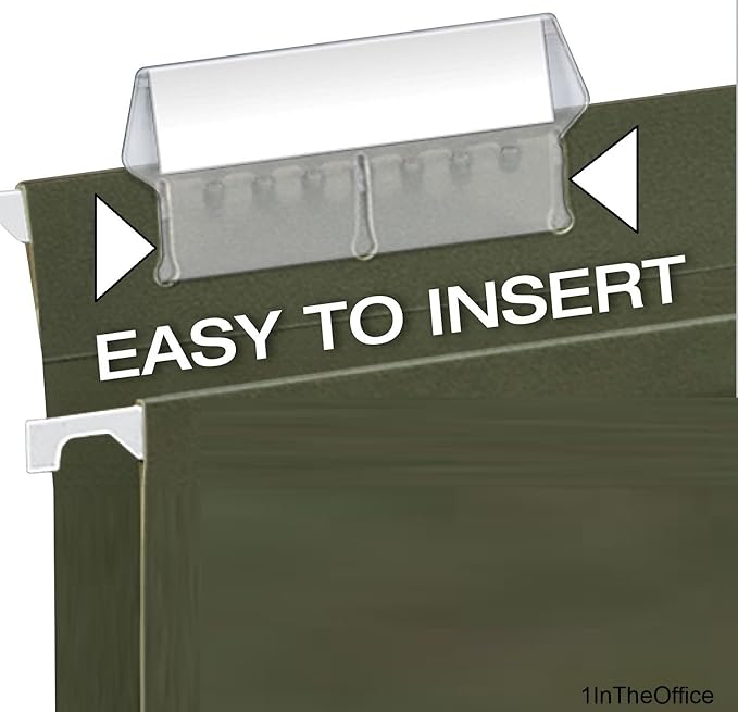 1InTheOffice Plastic Clear Tabs, and Inserts 2" x 5/8" - Image 3