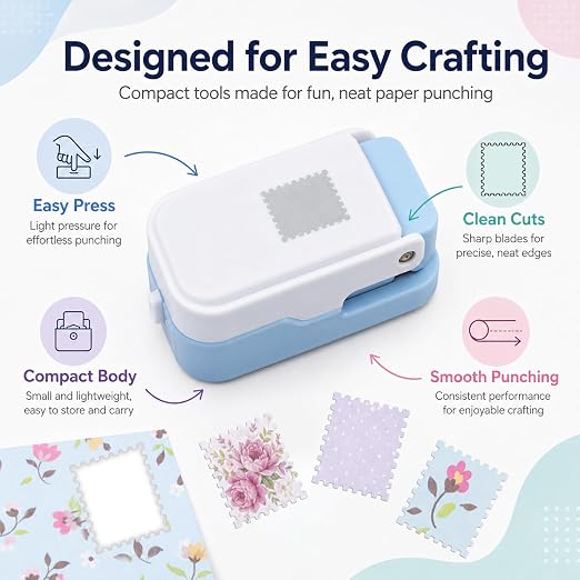 CYFUN DESIGN Stamp Punch, Stamps Cutter, Postage Stamps Edge Paper Punch - Image 2
