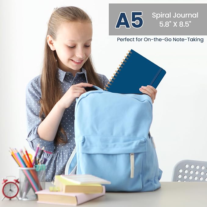 CICPAP Lined Spiral Journal Notebook, A5 College Ruled Notebook - Image 6