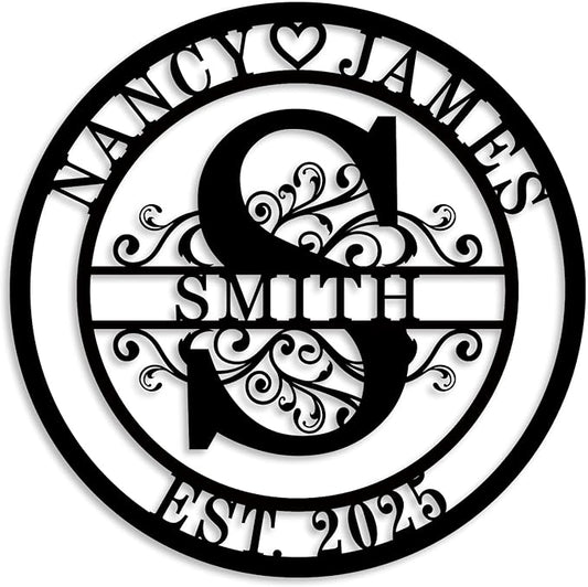Custom Last Name Sign Personalized Family Name Sign Monogram Wall Decor by ENFODREAM