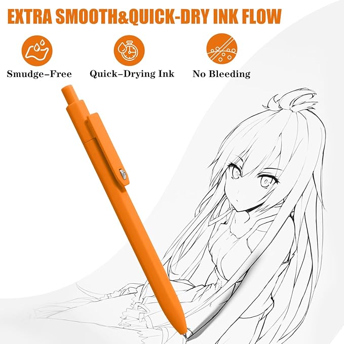 Vitoler Black Ink Gel Pens, For Teachers, For Nurses, Quick dry, Liquid Ink - Image 3