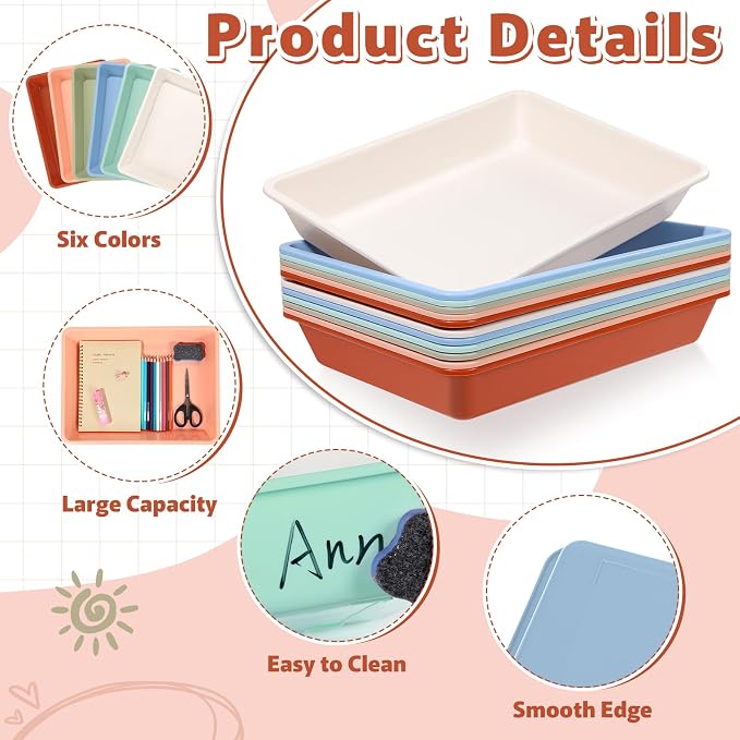 12 Pack Letter Size Flat Storage Paper Tray Organizer Bin Tray Plastic - Image 3