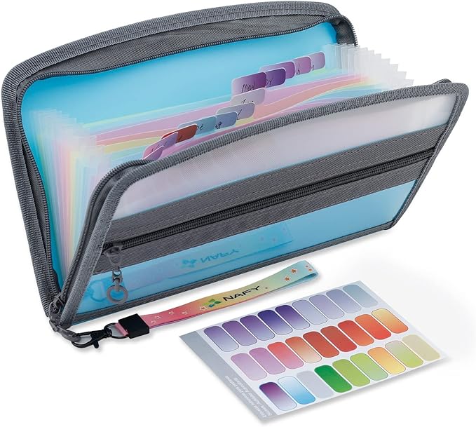 NAFY Small Accordion File Organizer, A5 Check Size 13 Pockets Coupon Receipt by Nafy