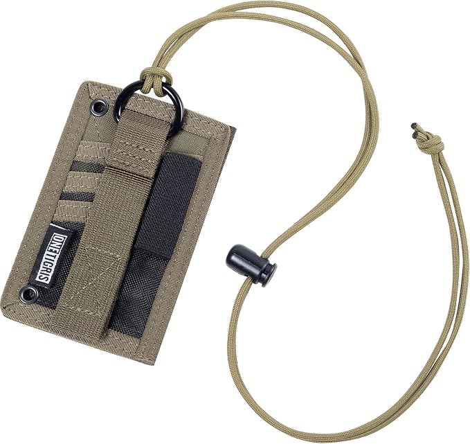 OneTigris Tactical ID Card Holder Hook & Loop Patch Badge Holder Neck Lanyard by OneTigris